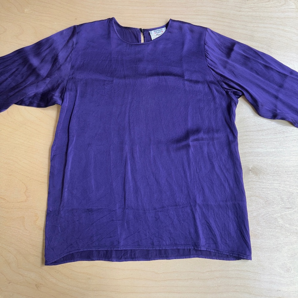 Vintage YSL Purple Satin Blouse